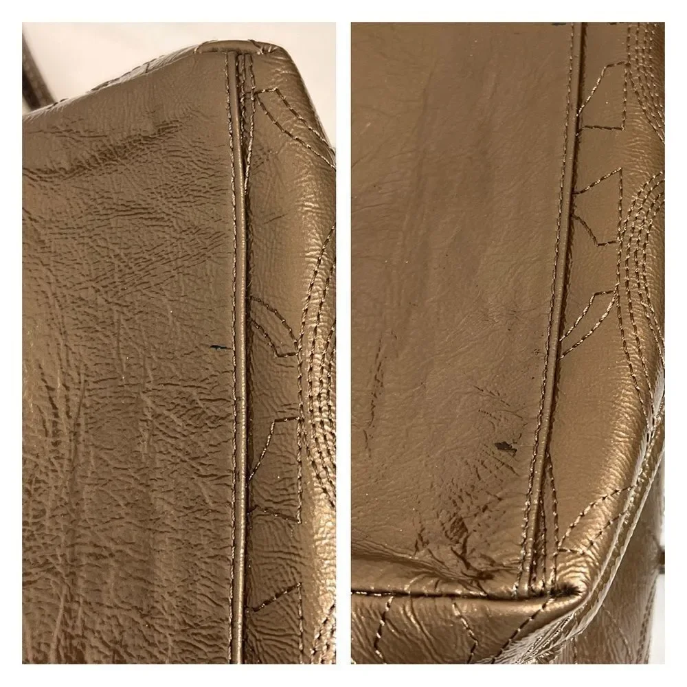 Coach green patent